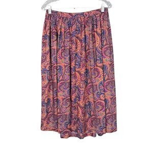 Jeffrey and Dara Paisley Print Maxi Skirt Women's Size 13/14 Elastic Waist Rayon